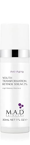 M.A.D Skincare YOUTH TRANSFORMATION RETINOL SERUM 2% - Professional Anti-Aging Solution for Wrinkles & Acne-Prone Skin | Clears Blemishes & Large Beauty & Personal Care M.A.D Skincare