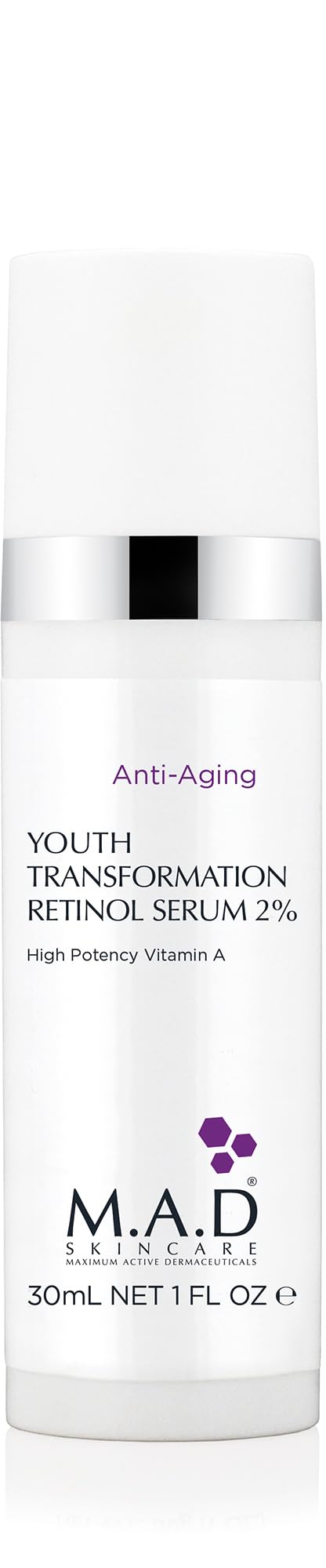M.A.D Skincare YOUTH TRANSFORMATION RETINOL SERUM 2% - Professional Anti-Aging Solution for Wrinkles & Acne-Prone Skin | Clears Blemishes & Large Beauty & Personal Care M.A.D Skincare