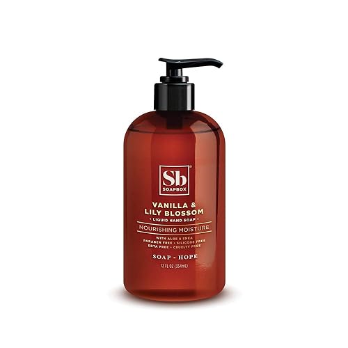 Soapbox Vanilla & Lily Blossom Liquid Hand Soap to Nourish & Add Moisture to Skin, Packed With Shea Butter to Lock-In Moisture - 1 x 340g Beauty & Personal Care Soapbox