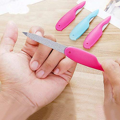 Sinen 3pcs Metal Folding Nail File Stainless Steel Fold Cuticle Professional Double Sided Files Nails Tool Set for Men and Woman(Random Color) Beauty & Personal Care Sinen
