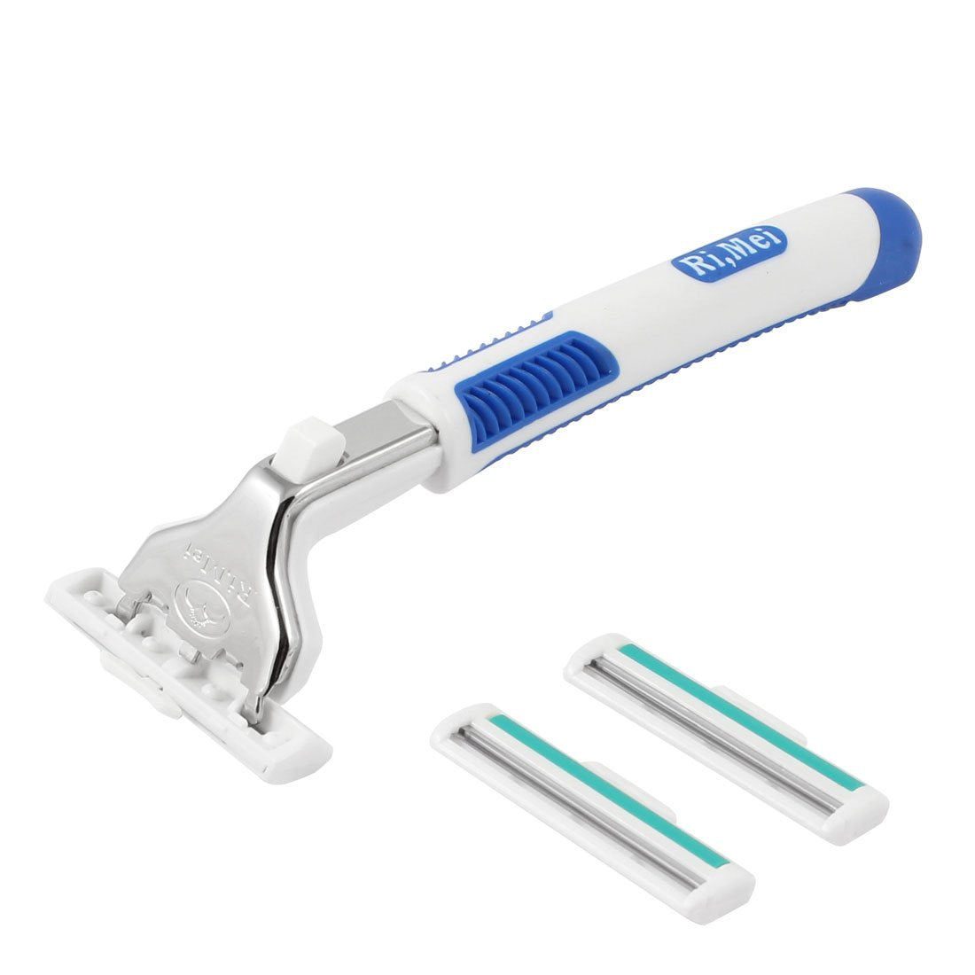 Ruilogod Men Blue Rubber Coated Manual Shaver w 3 Double Layer Blades (id: 517 bda c60 481 0f4 Beauty and Personal Care Ruilogod