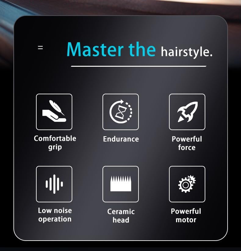 Professional Hair Clippers for Men Adjustable Trimmer Kit with 10 Combs and LCD Screen Cordless Barber Machines Men's Shaver Gifts Beauty and Personal Care QDKVTNDJZ
