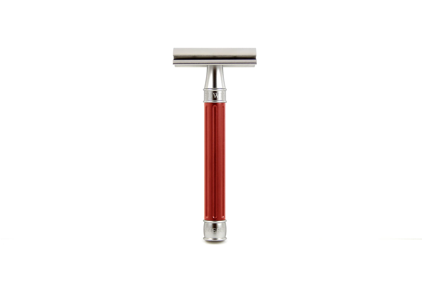 Edwin Jagger 3ONE6 DE Stainless Steel Safety Razor, Grooved, 1x Pack of Razor Blades (Anodized Red) Beauty and Personal Care Edwin Jagger