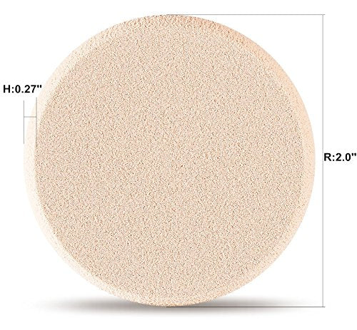 OWLFAVO 2pcs Round Makeup Sponges with 1 Travel Case, Beauty Face Primer Compact Powder Puff, Blender Sponge Replacement for Cosmetic Flawless Beauty & Personal Care OWLFAVO