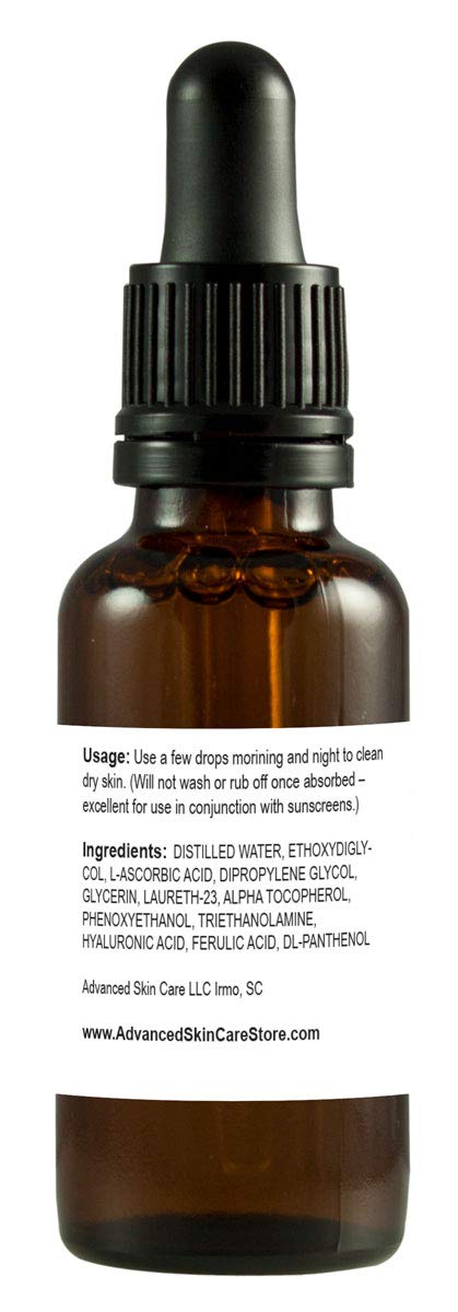 Advanced Skin Care 15% Vitamin C Face Serum with Vitamin E and Ferulic Acid | Hydrating Formula | Rejuvenating & UV Protection (compare to skin Ceut) Beauty & Personal Care Advanced Skin Care