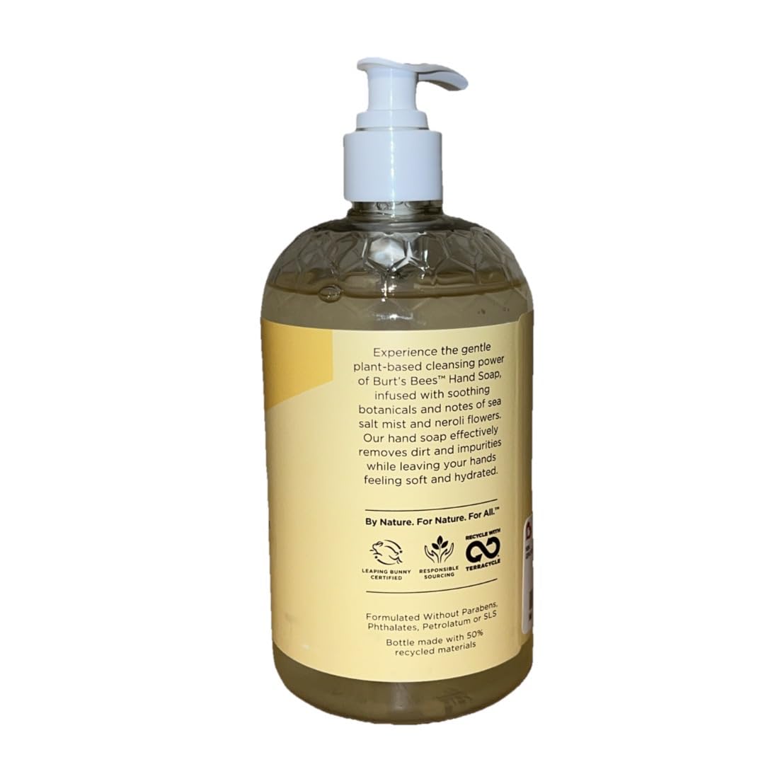 Burt's Bees Moisturizing Liquid, Natural Hand Soap, Sea Salt Neroli Scent