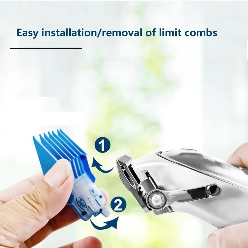 GLESVOWIO Mens Hair Clippers 2PCS All Metal Professional Clipper Combo Kit Electric Trimmer Men Beard Cutting Machine Barber Haircut Rechargeable Beauty and Personal Care GLESVOWIO