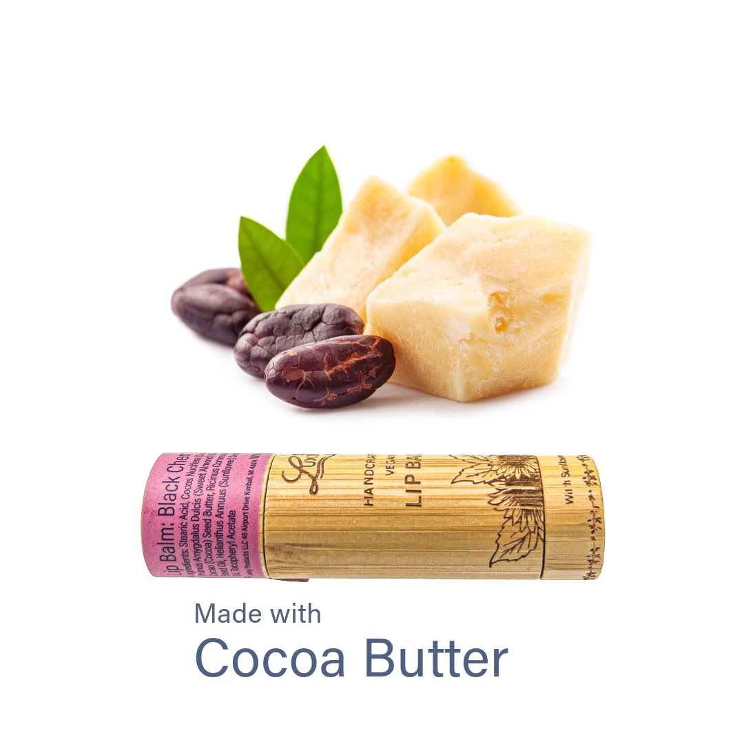 Luxiny Lip Balm in a Bamboo Tube, Vegan Natural Moisturizing, with Sunflower Wax and Vitamin E (Black Cherry) Beauty and Personal Care Luxiny