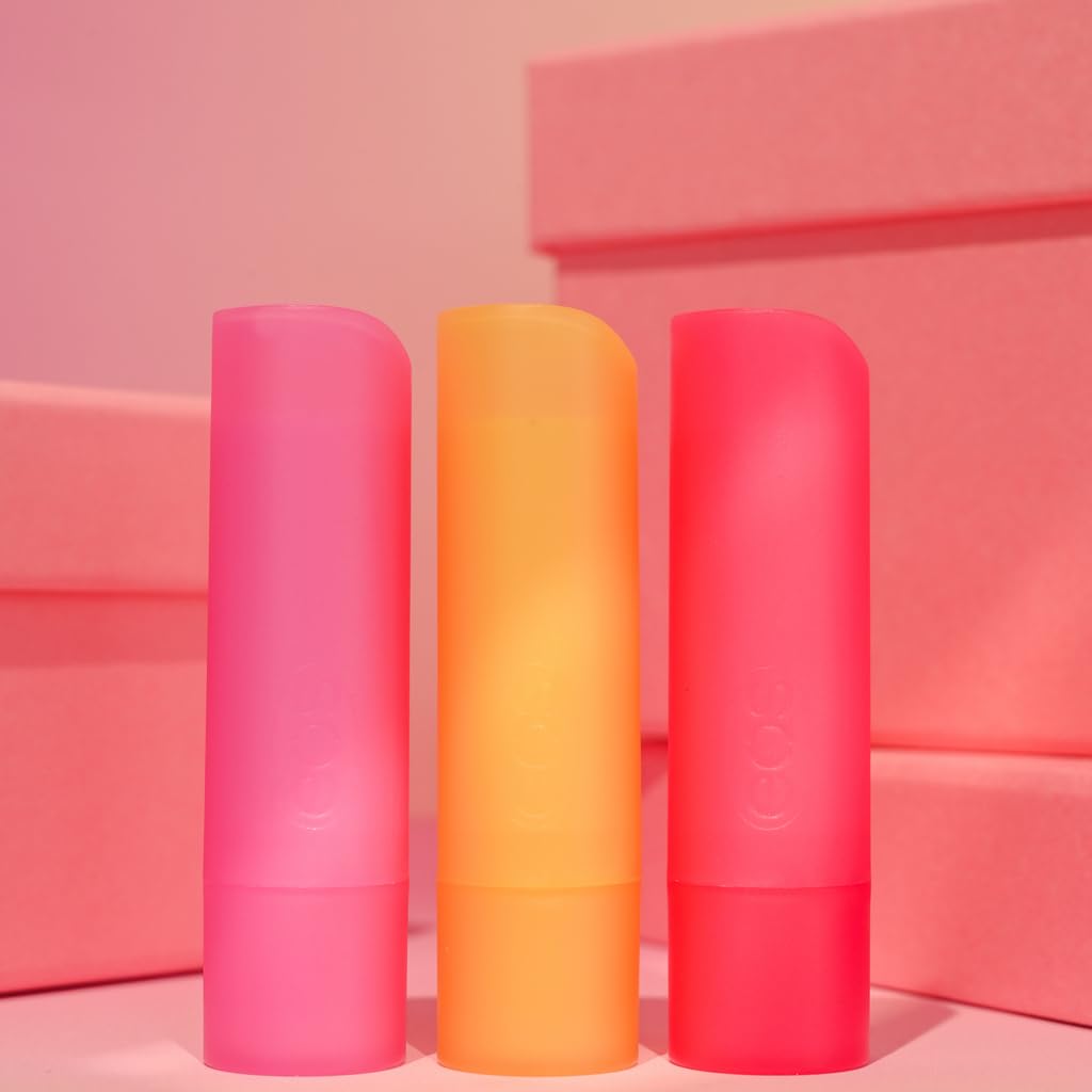 eos Holiday Lip Balm Gift- Strawberry Cheer, Candy Cane Swirl & Vanilla Toffee, Stocking Stuffers, All-Day Moisture Lip Care, 0.14 oz, 2-Pack Beauty and Personal Care eos