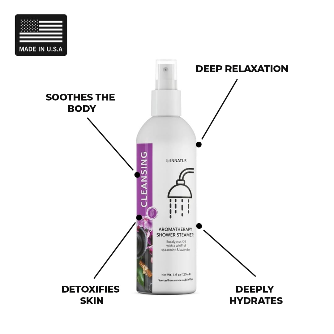 Soothing Shower Spray - 4oz Aromatherapy Shower Steamer Mist for a Spa-Like Experience - Elevates Your Shower - All-Natural Essential Oils (Speermint) Beauty and Personal Care INNATUS