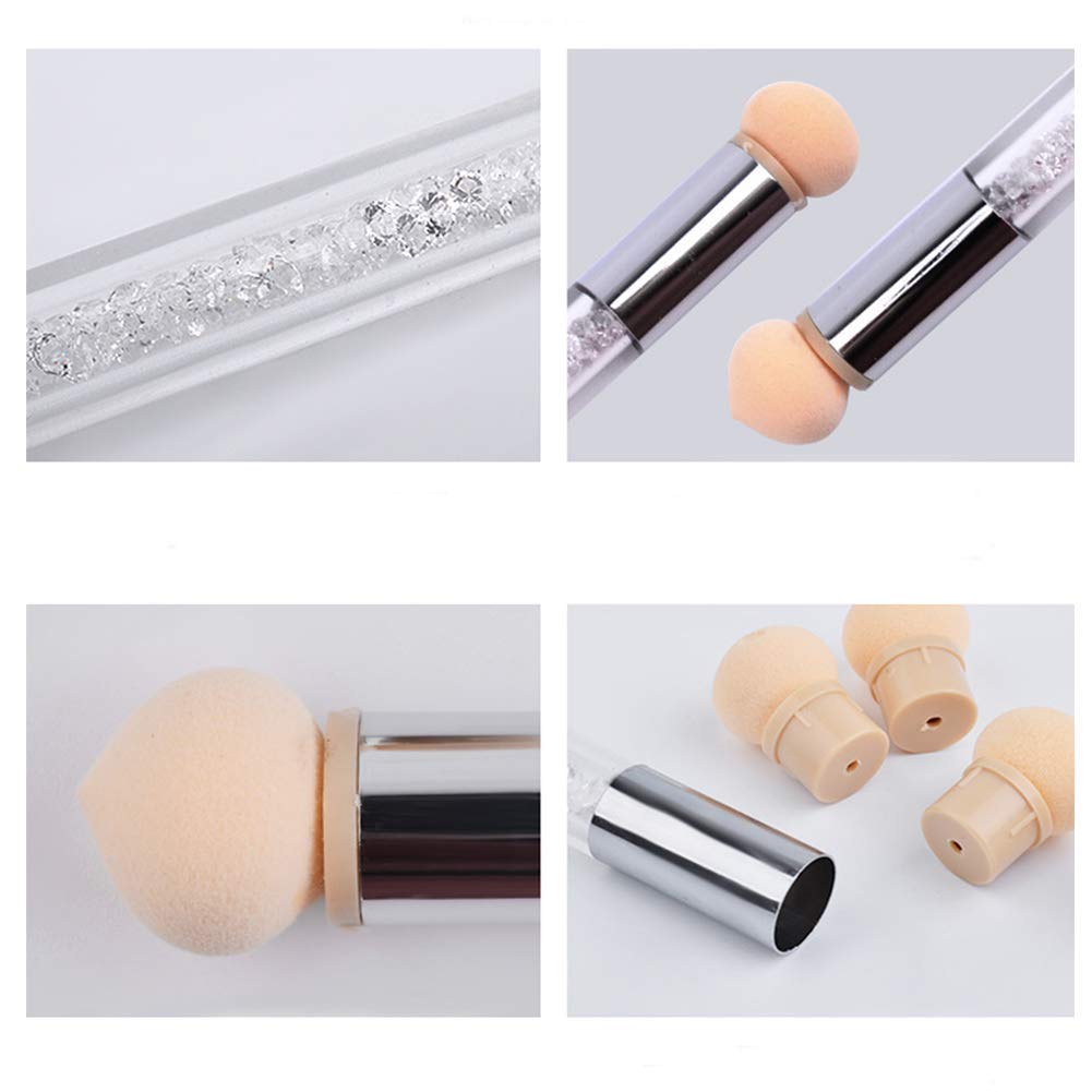 DANNEASY 1Pc Double-Ended Nail Sponges Pen 12Pcs Sponge Head UV Gel Acrylic Nail Gradient Shading Brush Ombre Design Manicure Tools Beauty & Personal Care DANNEASY