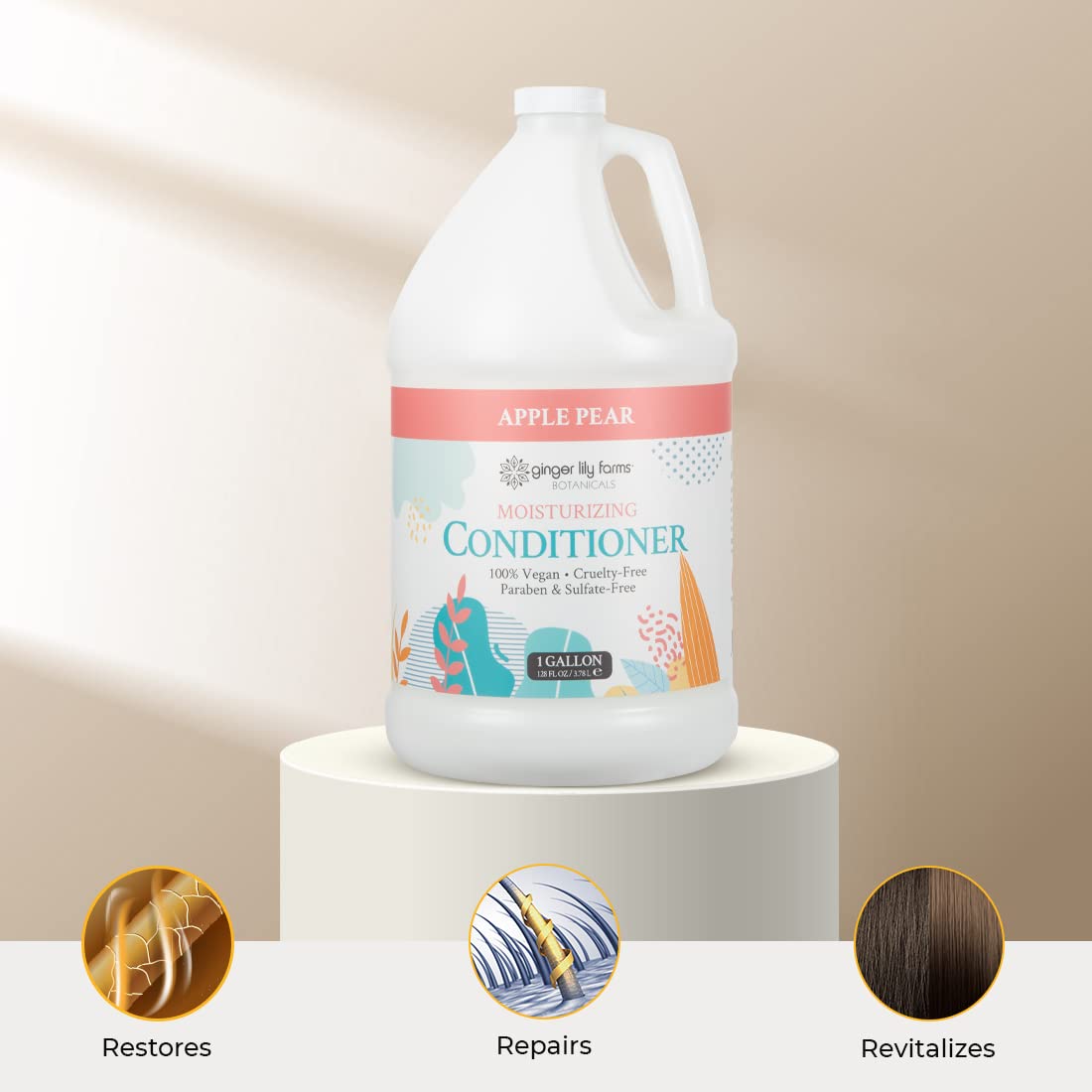 Ginger Lily Farms Botanicals Moisturizing Conditioner for Dry Hair, 100% Vegan & Cruelty-Free, Apple Pear Scent, 1 Gallon Refill (128 fl oz) Beauty & Personal Care Ginger Lily Farms