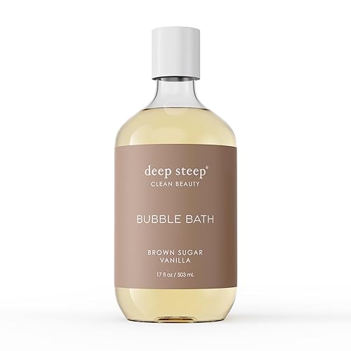 Deep Steep Brown Sugar Vanilla Bubble Bath for Women, Hypoallergenic, Clinically Tested, Clean Formula for Sensitive Skin, Sulfate-Free, 17 fl oz Beauty & Personal Care Deep Steep