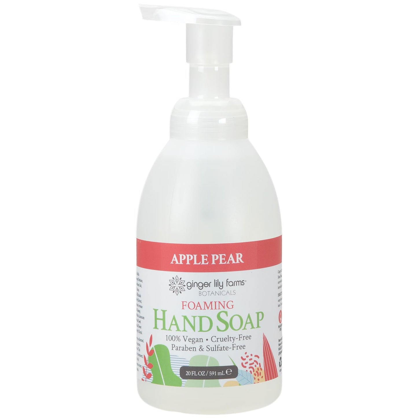 Ginger Lily Farms Botanicals All-Purpose Foaming Hand Soap Refill, 100% Vegan & Cruelty-Free, Apple Pear Scent, 20 Fl Oz (Pack of 8) Beauty & Personal Care Ginger Lily Farms