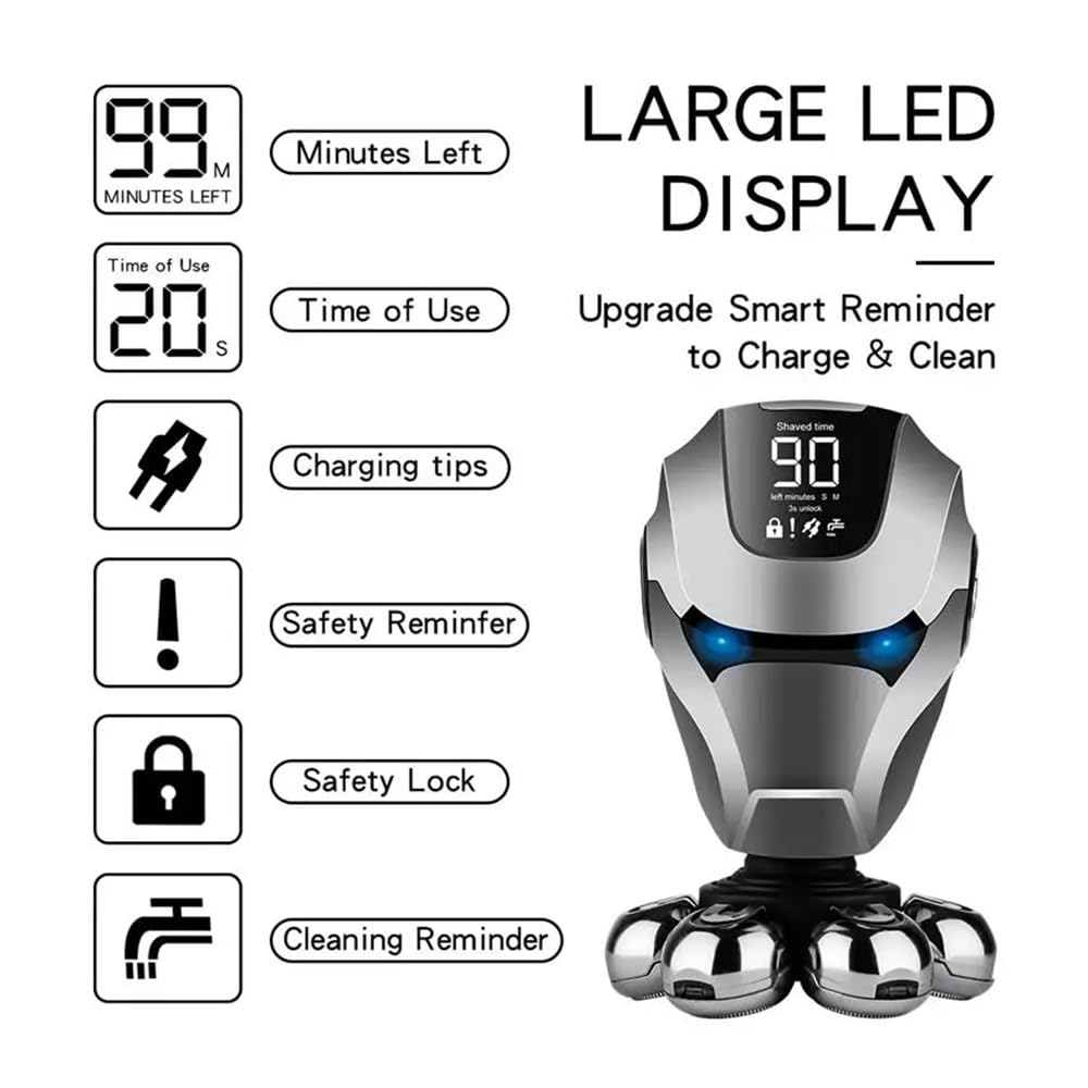 Razors Men's Electric Rechargeable Wireless Razor, 7 Floating Heads, Nose Hair Trimmer, Facial Cleaning Brush, can Shave One's Head(Hair Clipper Set) Beauty and Personal Care EWKYLSEM