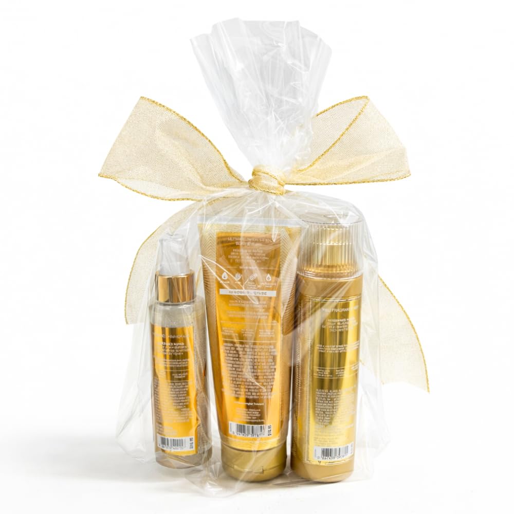 Bath & Body Works TOUCH OF GOLD Full-Size Gift Set - Fine Fragrance Mist, Diamond Shimmer Mist & Ultimate Hydration Body Cream with 40-Inch Gold Beauty and Personal Care Bath & Body Works