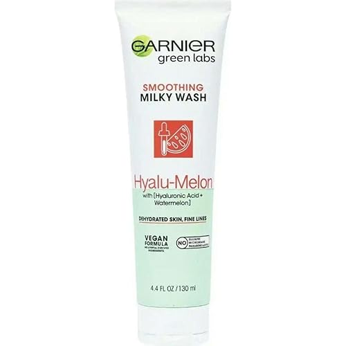 Garnier SkinActive Green Labs Hyalu-Melon Smoothing Milky Washable Cleanser with Hyaluronic Acid + Watermelon for Dehydrated Skin, Fine Lines Beauty & Personal Care Garnier
