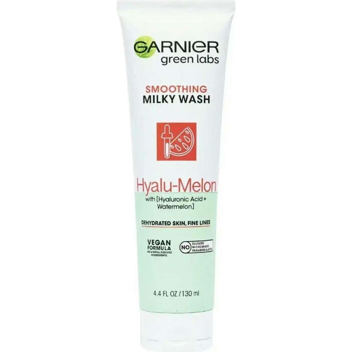 Garnier SkinActive Green Labs Hyalu-Melon Smoothing Milky Washable Cleanser with Hyaluronic Acid + Watermelon for Dehydrated Skin, Fine Lines Beauty & Personal Care Garnier