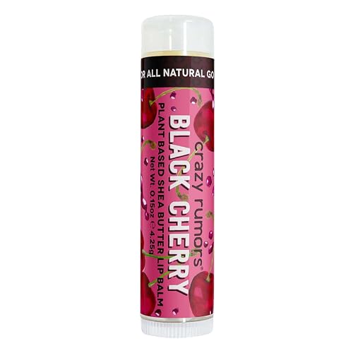 Crazy Rumors Black Cherry Lip Balm. 100% Natural, Vegan, Plant-Based, Made in USA (1-Pack) Beauty & Personal Care Crazy Rumors