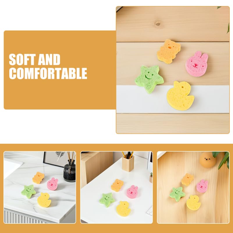 SHERCHPRY 8pcs Cartoon Animal Bath Sponge Newborns Soft Exfoliating Body Scrubber for Gentle Cleaning Bathing for Sensitive Includes Duck Bear Rabbit Beauty and Personal Care SHERCHPRY