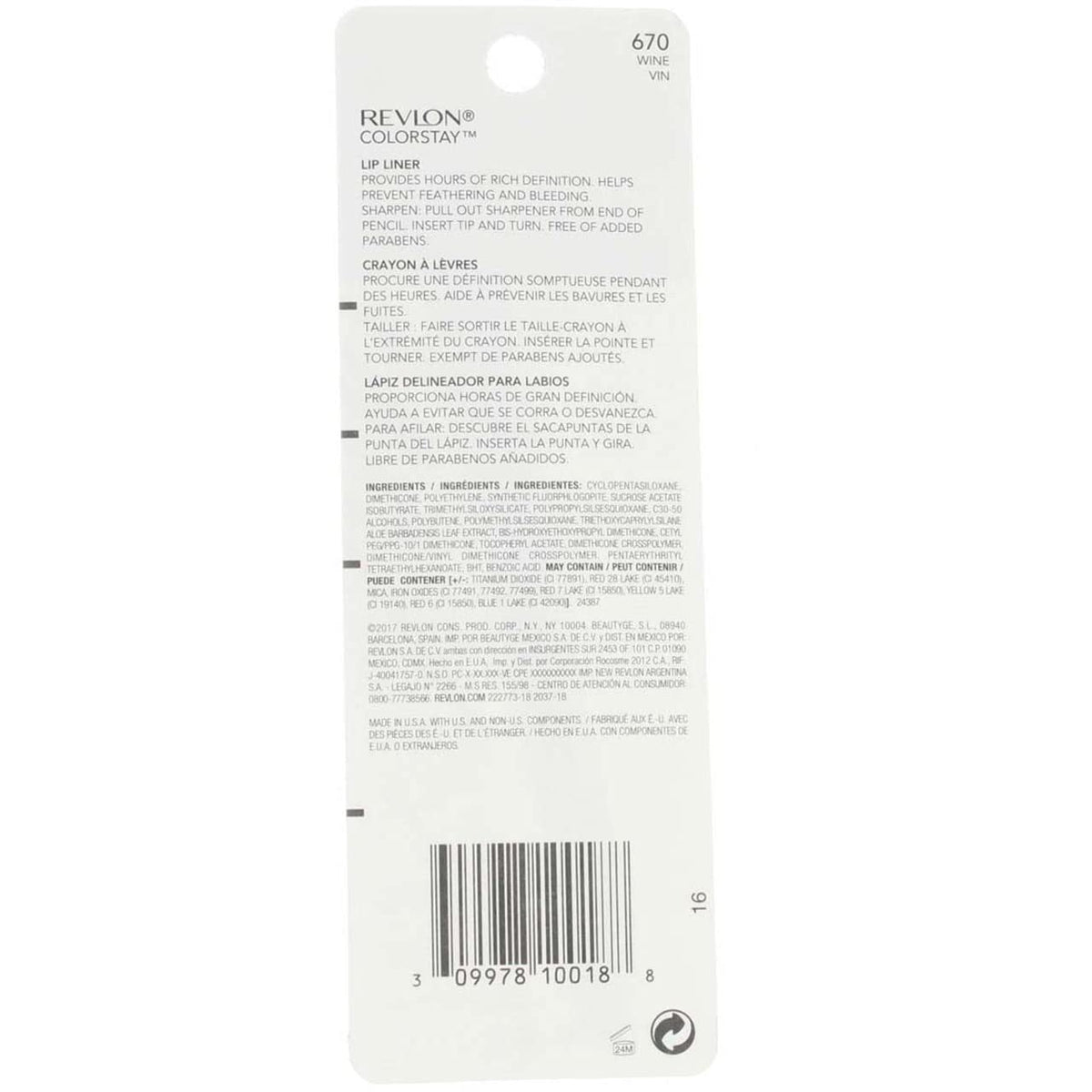 Revlon ColorStay Lipliner with SoftFlex, Wine 670, 0.01 Ounce Beauty & Personal Care REVLON