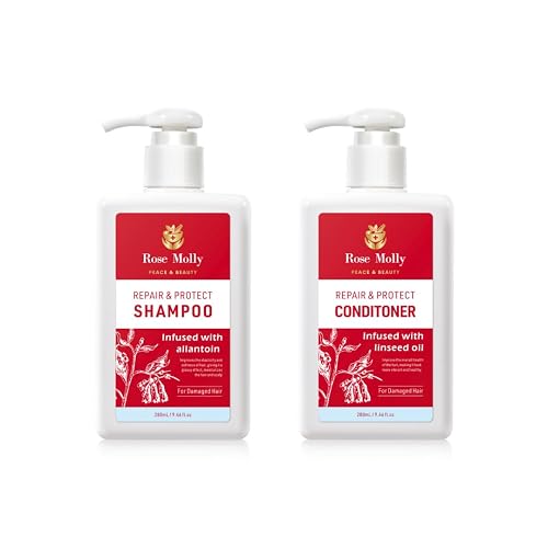 Rose Molly Repair & Protect Shampoo and Conditioner Set for Damaged Hair, 17.64 fl oz Beauty & Personal Care Rose Molly