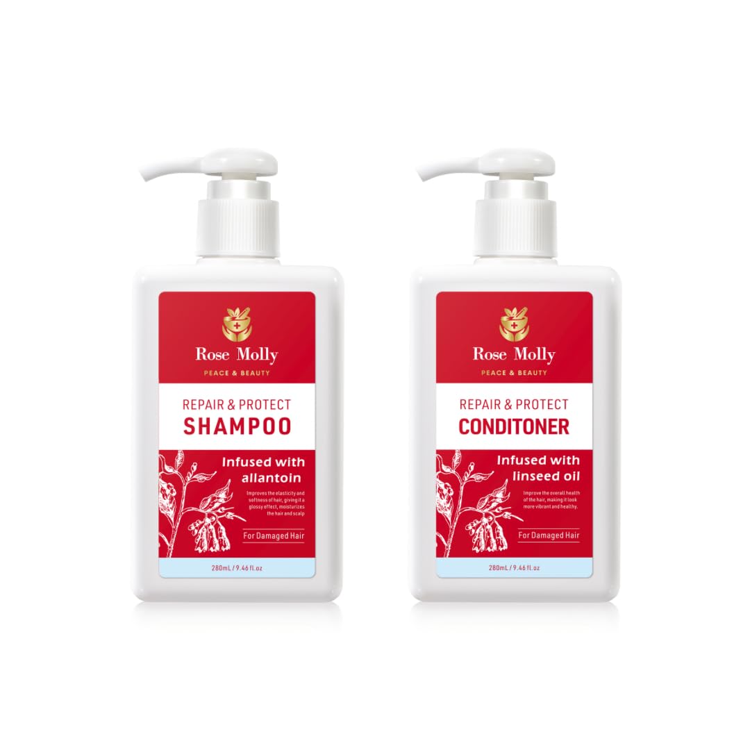Rose Molly Repair & Protect Shampoo and Conditioner Set for Damaged Hair, 17.64 fl oz Beauty & Personal Care Rose Molly