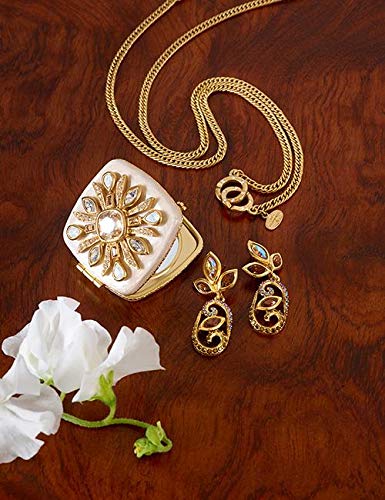 Jay Strongwater Schuyler Maltese Bejeweled Compact - Golden Beauty & Personal Care Jay Strongwater
