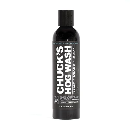 Chuck's Hog Wash - All Natural Beard and Body Wash - The Outlaw Scent, 8oz - Leaves Your Beard Softer Than its Ever Been and is Suitable for Daily Use Beauty & Personal Care Badass Beard Care