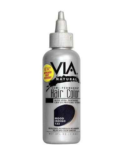 Via Natural Semi-Permanent Hair Color Rinse with Aloe Vera (122 Moon Indigo) 4 ounce Beauty & Personal Care Via Natural