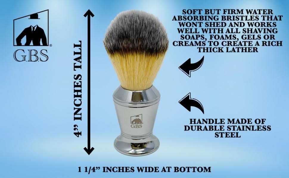 G.B.S Stainless Shaving Soap Bowl, Synthetic Stainless Brush, Luxurious Classy Modern Finish, 3 Pieces Beauty & Personal Care G.B.S