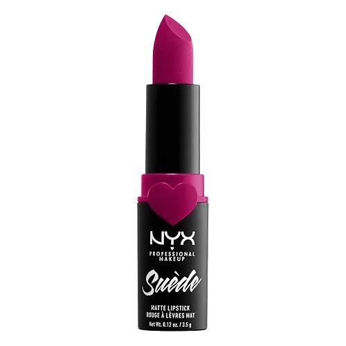 NYX PROFESSIONAL MAKEUP Suede Matte Lipstick, Vegan Formula - Clinger (Hot Pink) Beauty & Personal Care NYX PROFESSIONAL MAKEUP