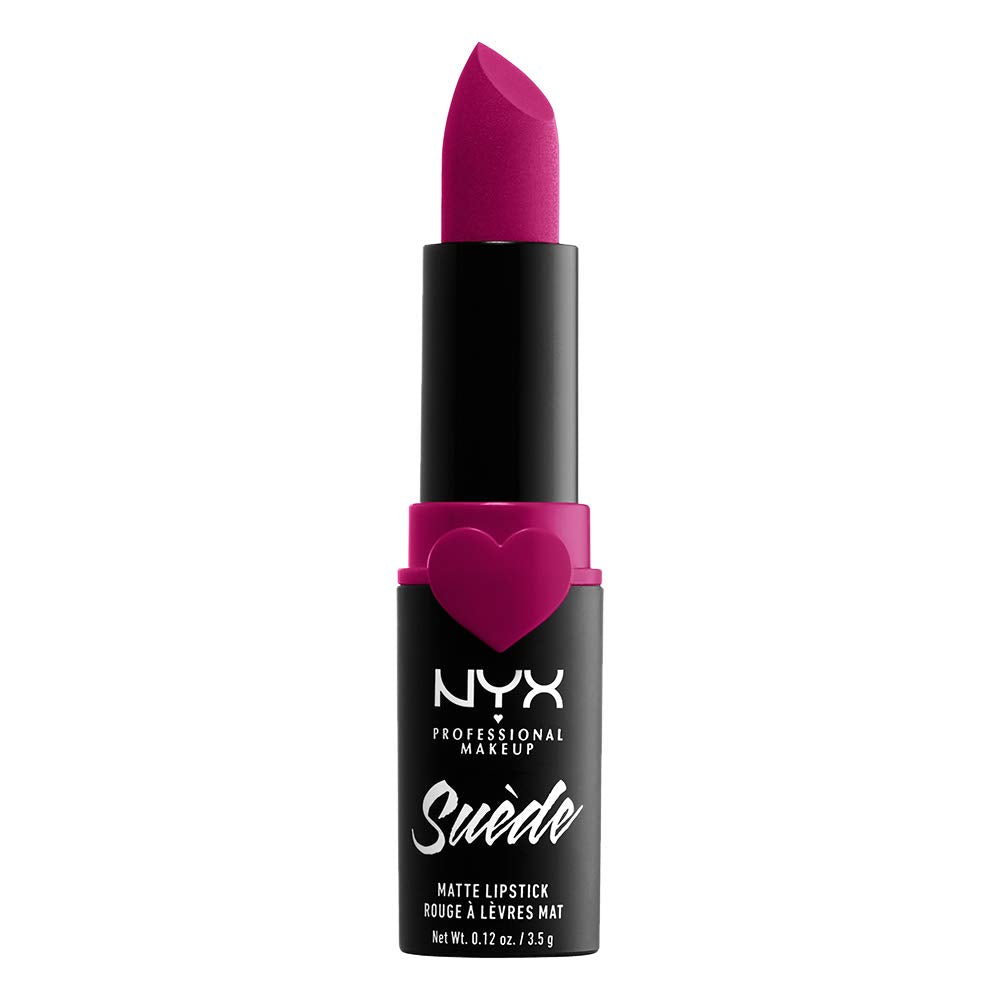 NYX PROFESSIONAL MAKEUP Suede Matte Lipstick, Vegan Formula - Clinger (Hot Pink) Beauty & Personal Care NYX PROFESSIONAL MAKEUP