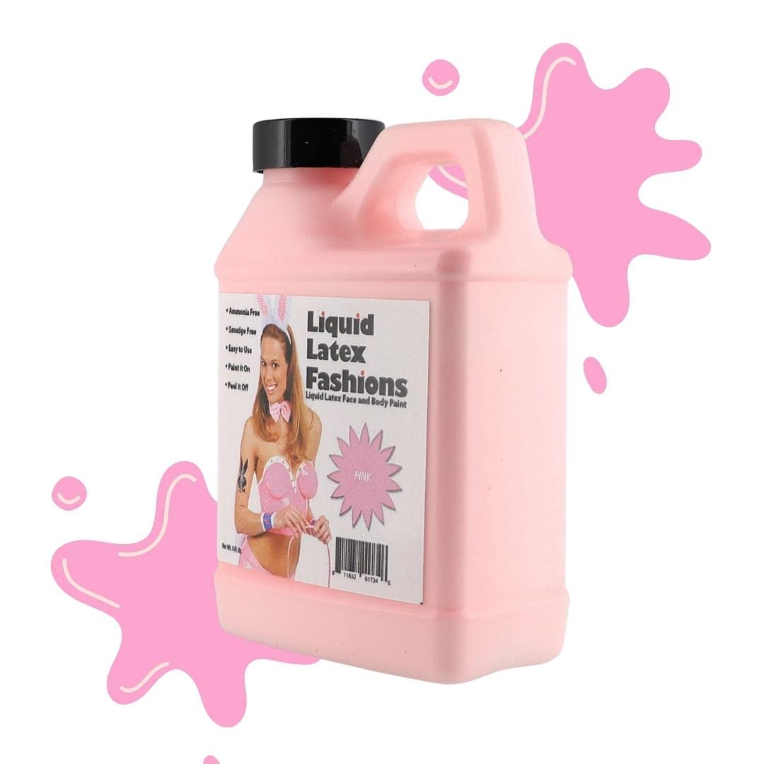 Pink 8 Oz - Liquid Latex Body Paint, Ammonia Free No Odor, Easy On and Off, Cosplay Makeup, Creates Professional Monster, Zombie Arts Beauty & Personal Care Liquid Latex Fashions