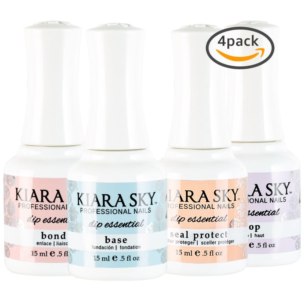 KIARA SKY Dip Manicure Nail Liquid Essentials | 0.5 fl oz | Dip Liquids Kit Steps 1-4 Beauty & Personal Care KIARA SKY