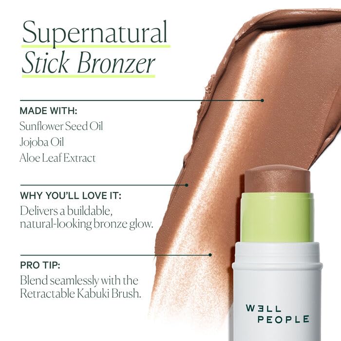 Well People Supernatural Stick Bronzer, Multi-use Hydrating Bronzer Stick For Glowing Skin, Hydrating Formula, Vegan & Cruelty-free, Light Tan Beauty & Personal Care Well People