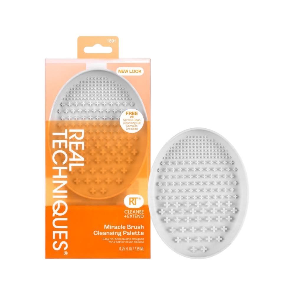 Real Techniques Miracle Brush Cleansing Palette, Makeup Brush Cleaner For Deep Cleaning, Use With Makeup Brush Shampoo, Silicone Ridges & Easy Grip Beauty & Personal Care Real Techniques