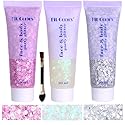 Body Glitter Face Glitter Gel: Singer Concerts Disco Festival Rave Accessories Face Glitter Makeup 150ml Chunky Sequins Mermaid Face Body Hair Glitter Beauty & Personal Care Angels Beauty