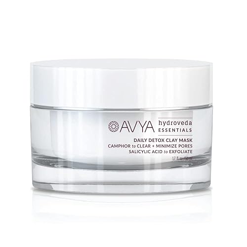AVYA Hydroveda Essentials Daily Detox Clay Mask (1.7oz) - Bentonite Clay Treatment for Blemishes & Calming Camphor for Inflammation/Remove Impurities Beauty & Personal Care Avya Skincare