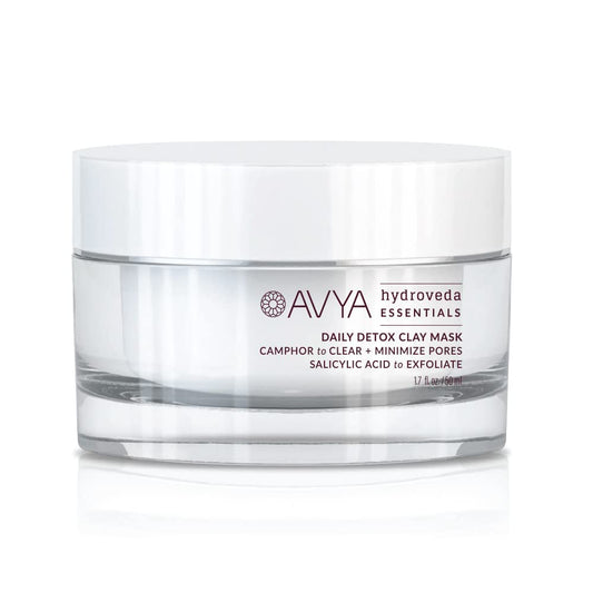 AVYA Hydroveda Essentials Daily Detox Clay Mask (1.7oz) - Bentonite Clay Treatment for Blemishes & Calming Camphor for Inflammation/Remove Impurities Beauty & Personal Care Avya Skincare