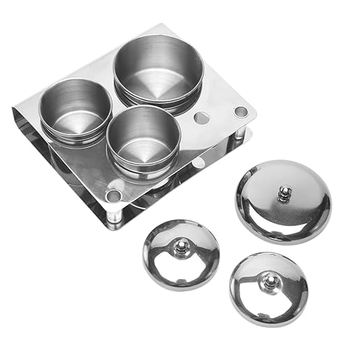 3PCS Professional Stainless Steel Acrylic Nail Tips Cup Dappen Dish Liquid Powder Holder Container Nail Art Equipment Tools (Silver) Beauty & Personal Care LVOERTUIG