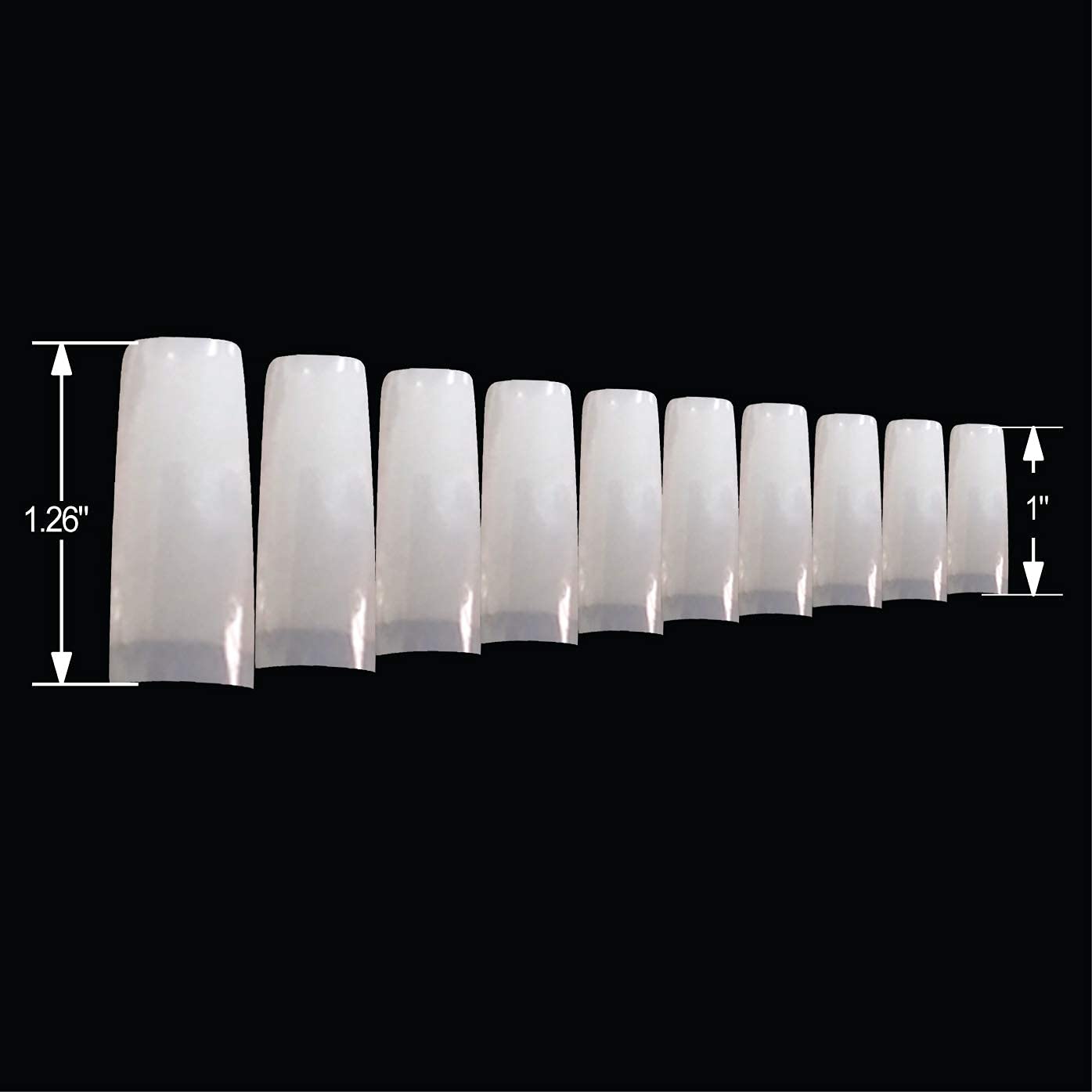 VIVACE Natural Half Moon 550 Acrylic False Fake Gel Nail Tips 11Sizes With Clear Plastic Case for Nail Salon Nail Shop (Natural Half Moon)… Beauty & Personal Care BeYou