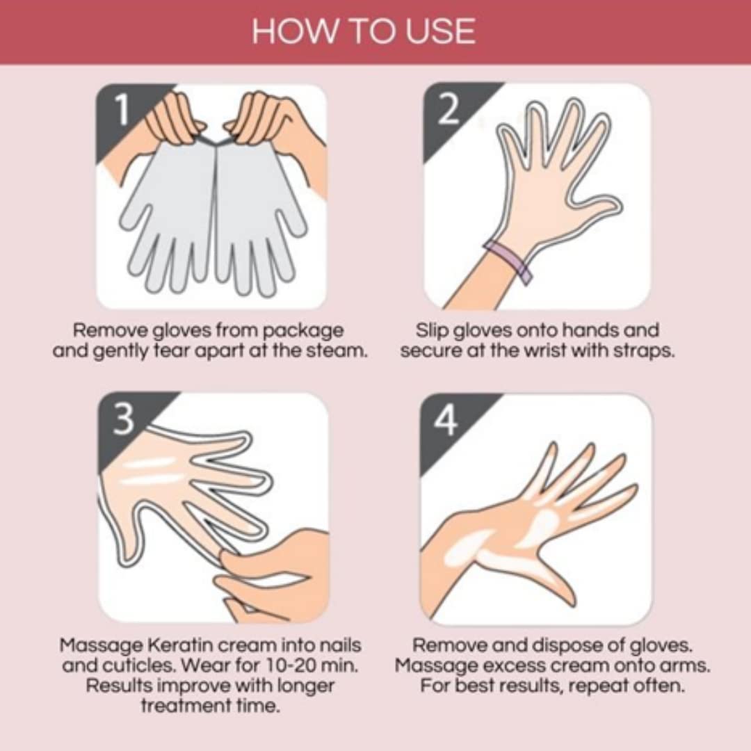 Bodipure Premium Hand Mask Keratin Gloves | Moisturizing Gloves for Dry Hands & Nail-Strengthening & Cuticle Softening | Spa Experience at Home | Beauty & Personal Care Bodipure