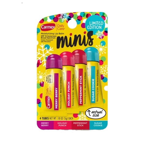 Carmex 4 Mini Tubes Daily Care Moisturizing SPF 15 Soft Lip Balm Limited Edition Beauty & Personal Care Carmex