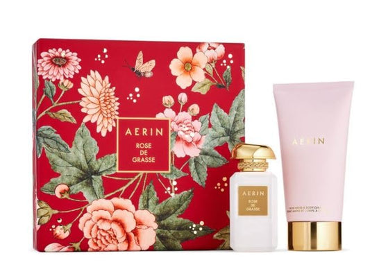 AERIN Rose De Grasse 2-Piece Gift Set - Parfum (1.7 FL OZ / 50 ml) & Rose Hand & Body Cream (5 FL. OZ. LIQ /150 ml) Beauty & Personal Care AERIN