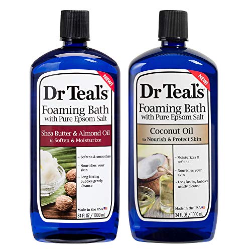 Dr Teal's Foaming Bath Variety Gift Set (2 Pack, 34oz Ea) - Soften & Moisturize Shea Butter & Almond Oil, Nourish & Protect Coconut Oil - Essential Beauty and Personal Care Dr Teal's