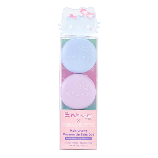 The Crème Shop x Hello Kitty Plumping Moisturizing Macaron Lip Balm, Hydrating Korean Lip Balm, 50th Year Anniversary Limited Edition Duo Lip Beauty & Personal Care The Crème Shop