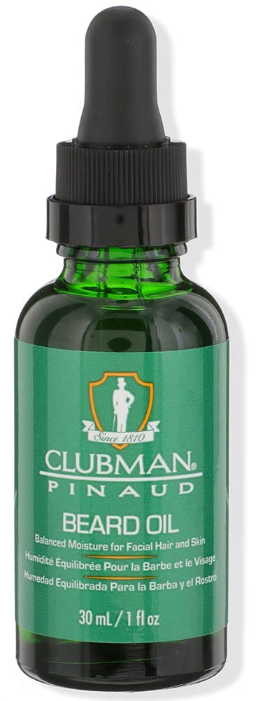 Clubman Pinaud Beard Oil for Men - Balanced Moisture for Facial Hair & Skin, Softens & Nourishes Beard, 1 oz Beauty & Personal Care Clubman