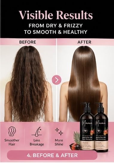 marara Batana Oil Hair Shampoo and Conditioner Set - Herbal Shampoo and Conditioner for Thinning Hair for Women & Men Hair Loss, Hair Thickening Beauty & Personal Care marara
