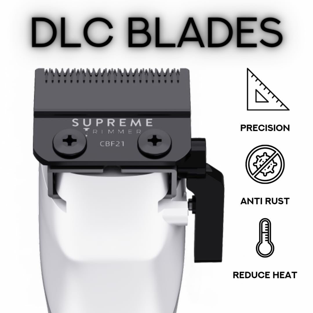 Supreme Trimmer Darkstar 72 Clipper with Magnetic Vector Motor - 180 Min Run Time, 9000 RPM Barber Hair Clipper - Low Noise, Professional Clipper DLC Beauty and Personal Care Supreme Trimmer